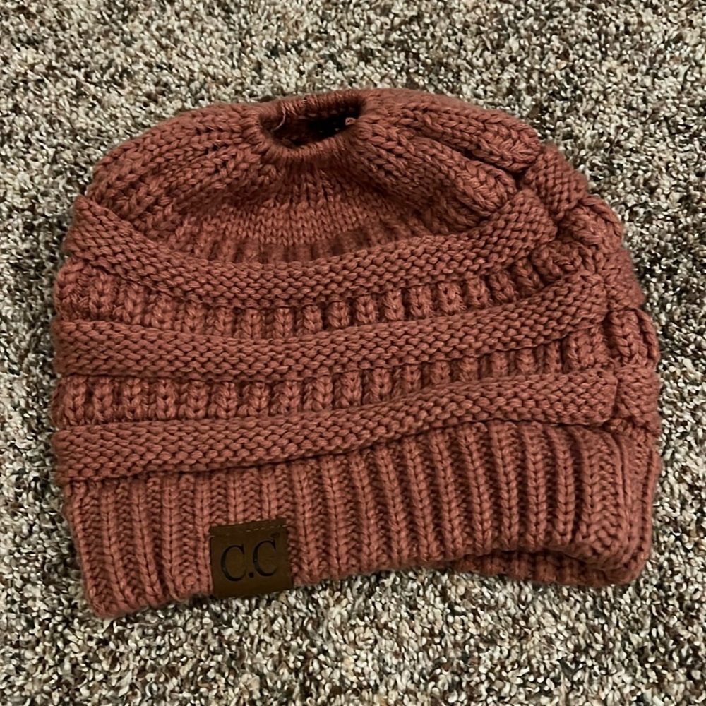 C.C Beanie with Hole For Bun